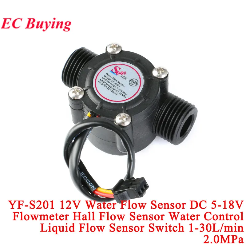 3Y Water Flow Sensor Flowmeter Hall Flow Switch 4/6 Points G1/2/3/4 Water Control 1-30L/min 1.75MPa 2.0MPa YF-S201 S403 S201C
