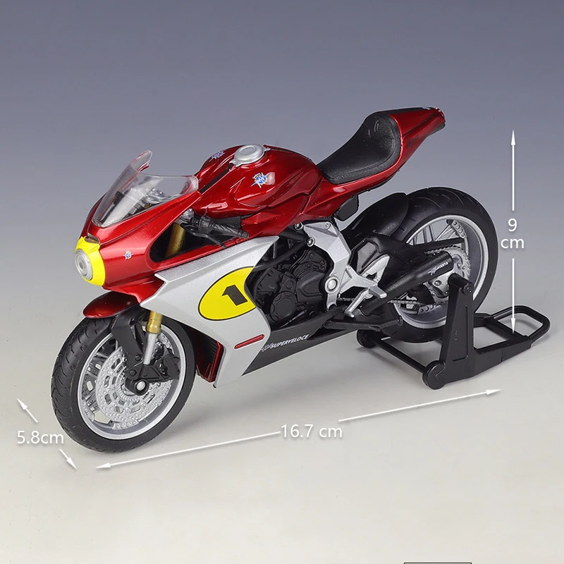 Welly 1:12 2022 MV Agusta Superveloce Ago Motorcycle Models Alloy Model Motor Bike Miniature Race Toy For Gift Collection