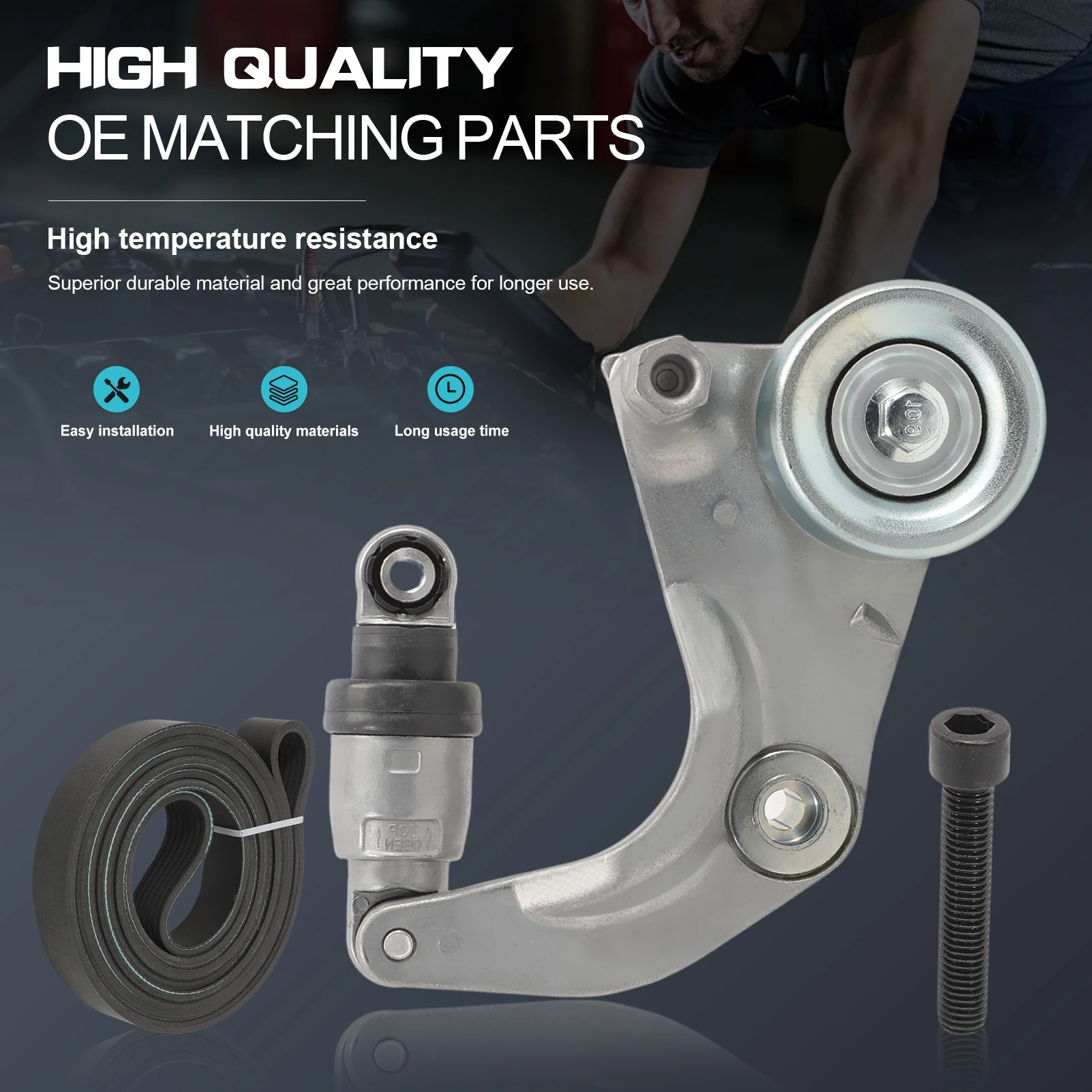 

Serpentine Drive Belt Tensioner Pulley kit for 2007-2011 Civic 1.8L K070855 31170-RWK-005