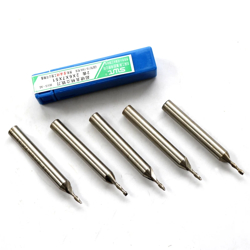 Neu 10 Stück 2F/3F/4F Schaftfräser 2mm/3mm/4mm/5mm/6mm HSS & Aluminium Schaftfräser CNC-Bit Fräsmaschinenwerkzeuge Schneidwerkzeuge – Detail 1