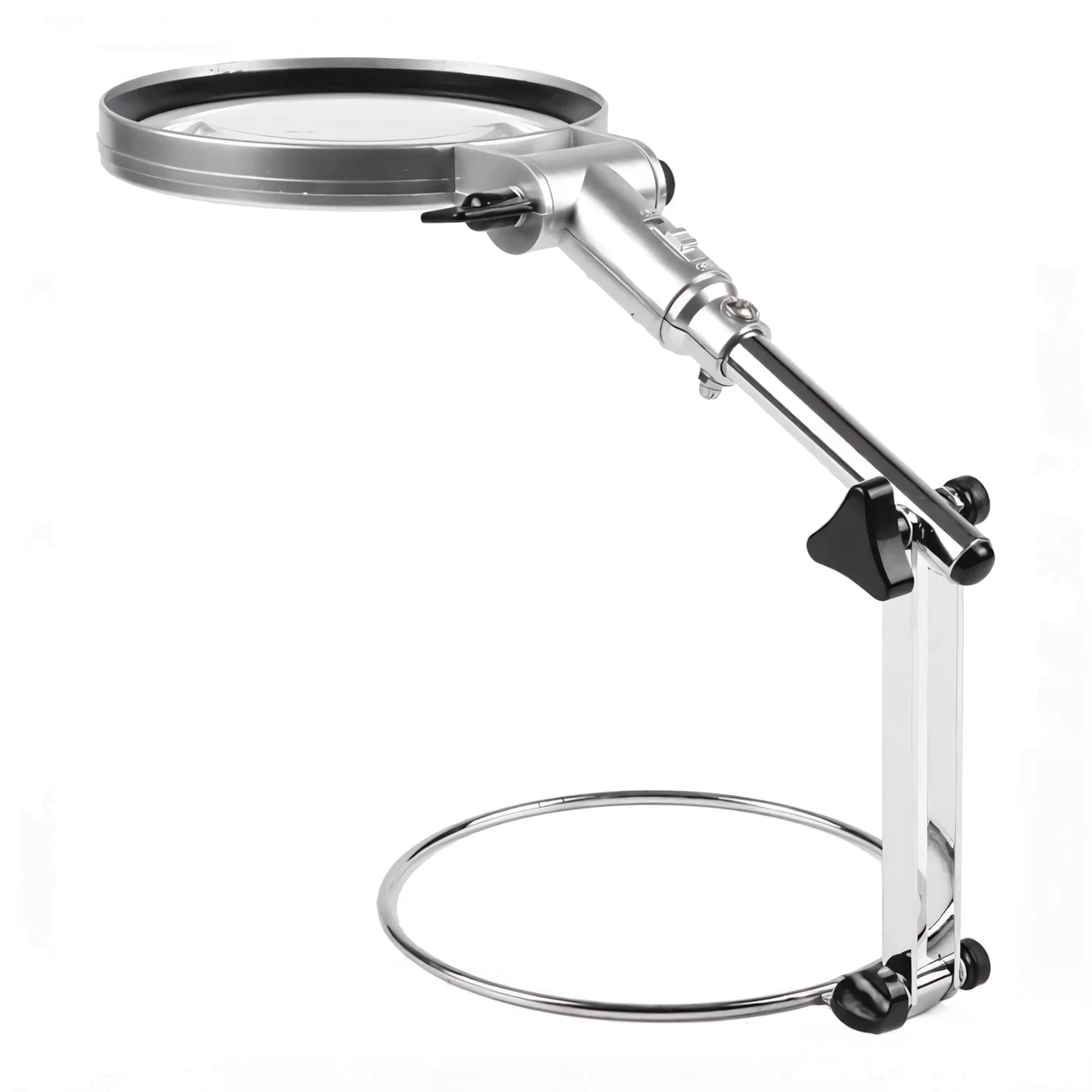 

Светодиодная лампа-лупа 2.5/5x 130 мм со складной подставкой для чтения, шитья, изготовления ювелирных изделий, вышивки крестиком. Материал: АБС+ПММА+металл.