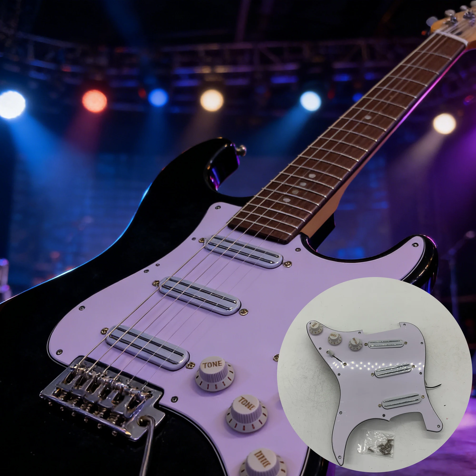 

3-Ply 11 Holes Guitar Pickguard Guitar Parts w/ 110V 30W Soldering Iron Kits