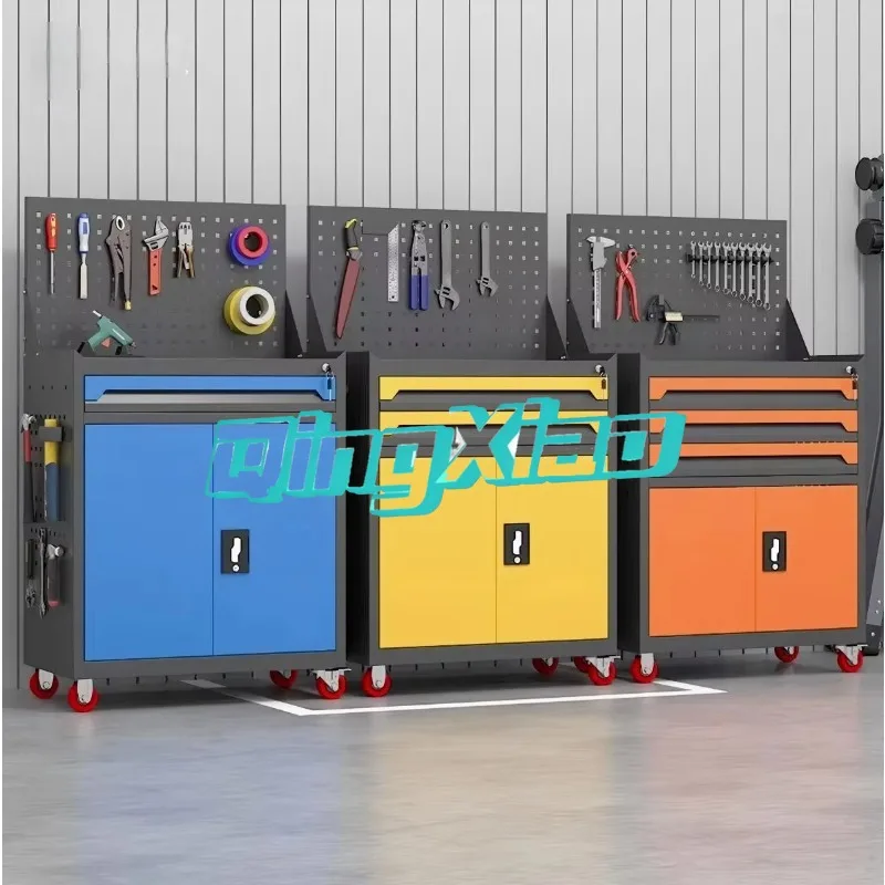 Industrial Style Hardware Tool Cart Heavy Duty 3 Drawers Steel Tool Cabinet For Workshop Garage Mechanic Daily Tools Arrangement