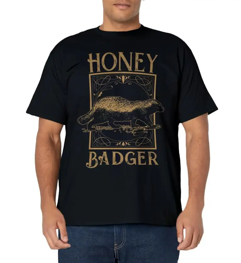 Honey Badger T-Shirt Classic Logo T Shirt and Stickers, Unisex Adult T Shirt Collection