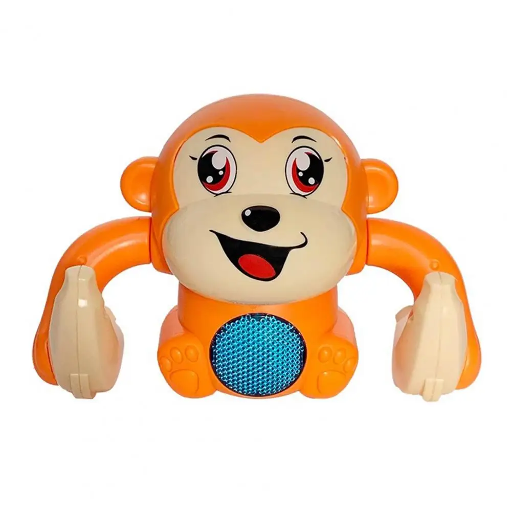 Bebê macaco brinquedo educacional rolando dos desenhos animados com música luz led para o tempo do bebê ativado por voz para meninos