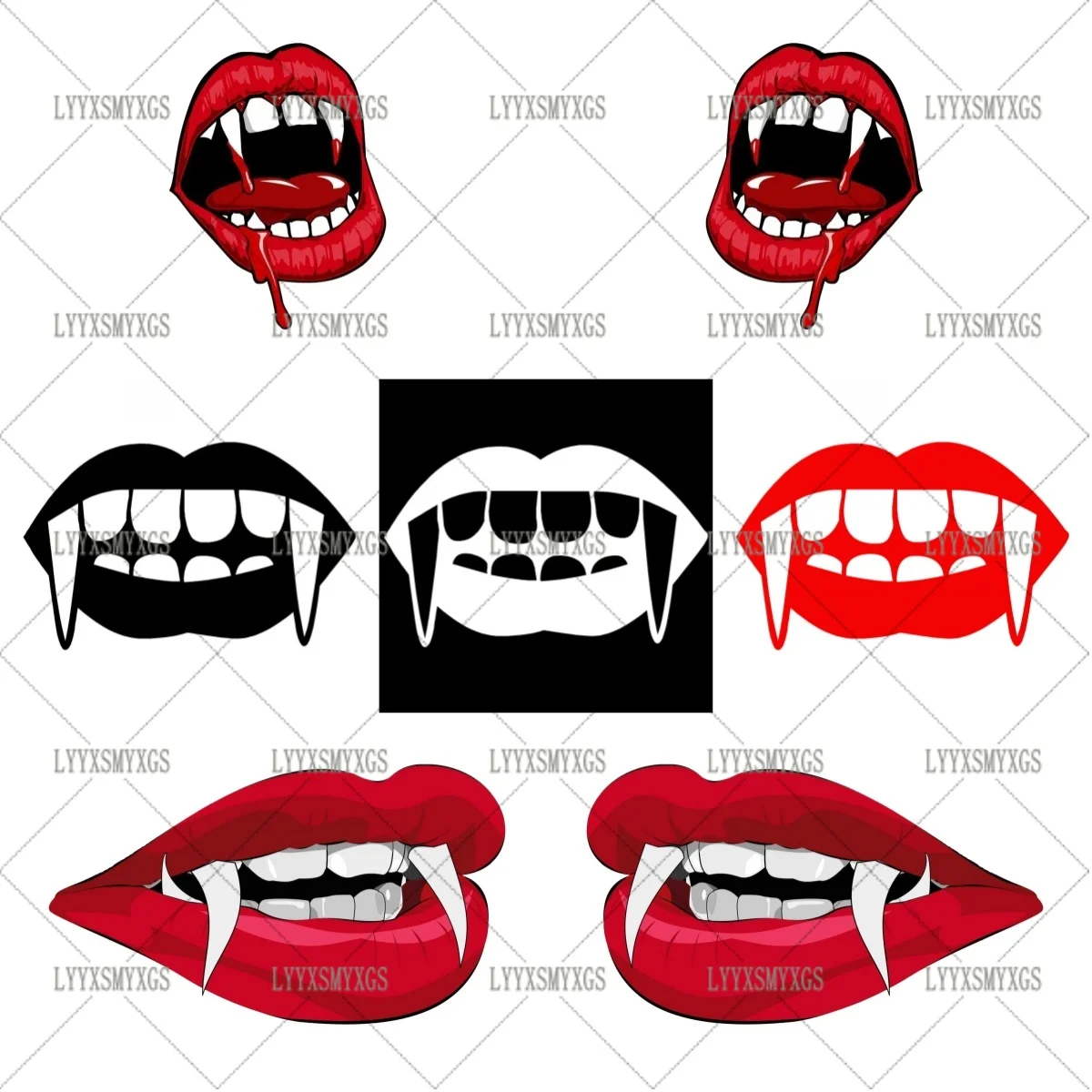 

Self-Adhesive Custom horror lips vampire Car Stickers Waterproof Sunscreen Vinyl Decal PVC wholesale Car Accessories