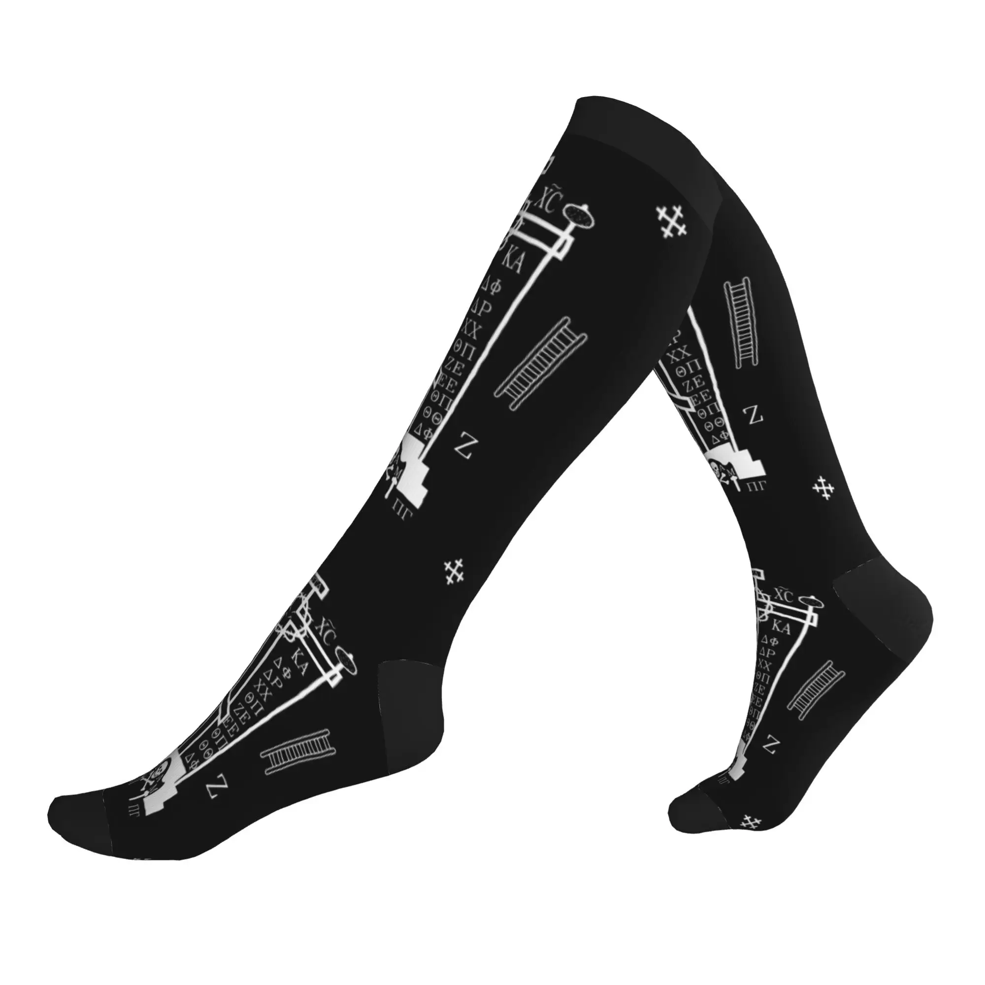 Novelty Printing Calvary Cross of Greek Socks for Women Men Stretch Summer Autumn Winter Jesus Prayer Sports Compression Socks
