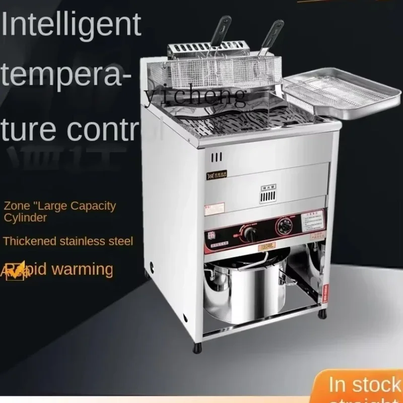 I24  Vertical Commercial Gas Frying Pan Deep Frying Pan Deep Frying Pan Constant Temperature Gas Fried Chicken Stove