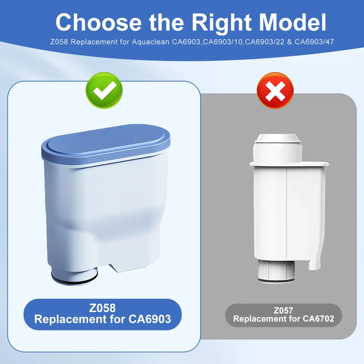 6-2 قطعة بديلة لمرشح ماكينة القهوة AquaClean Philips CA6903/10/00/01/22/47 المتوافق مع CMF009