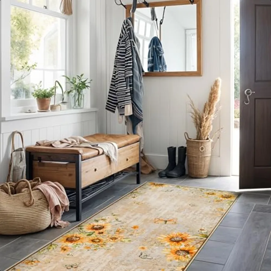 

2x6 Runner Rug Washable: Suower NonSlip Runners for Hallway Entryway Soft Stain Resistant Easy Clean Carpet for Family with Pet