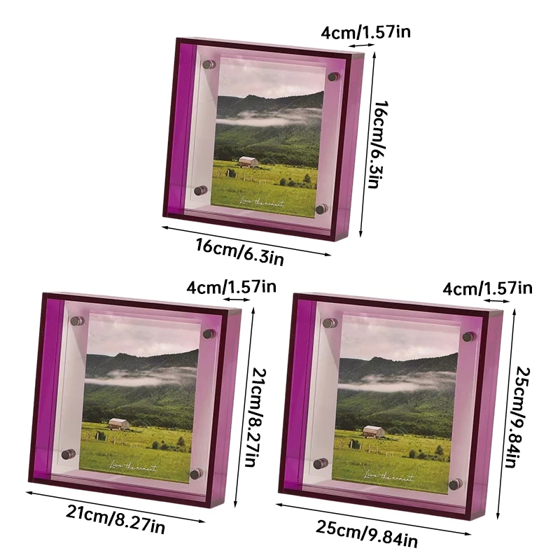 Clear Acrylic Photo Card Display Frame Box Holder Stand for Office Home Desktop Wall Decoration Picture Frame