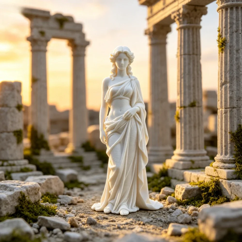 Retro Ancient Greek Goddess Statue Ornament 3D Print Classical Mythology Female Figurine Table Decor Sculpture Home Office Decor