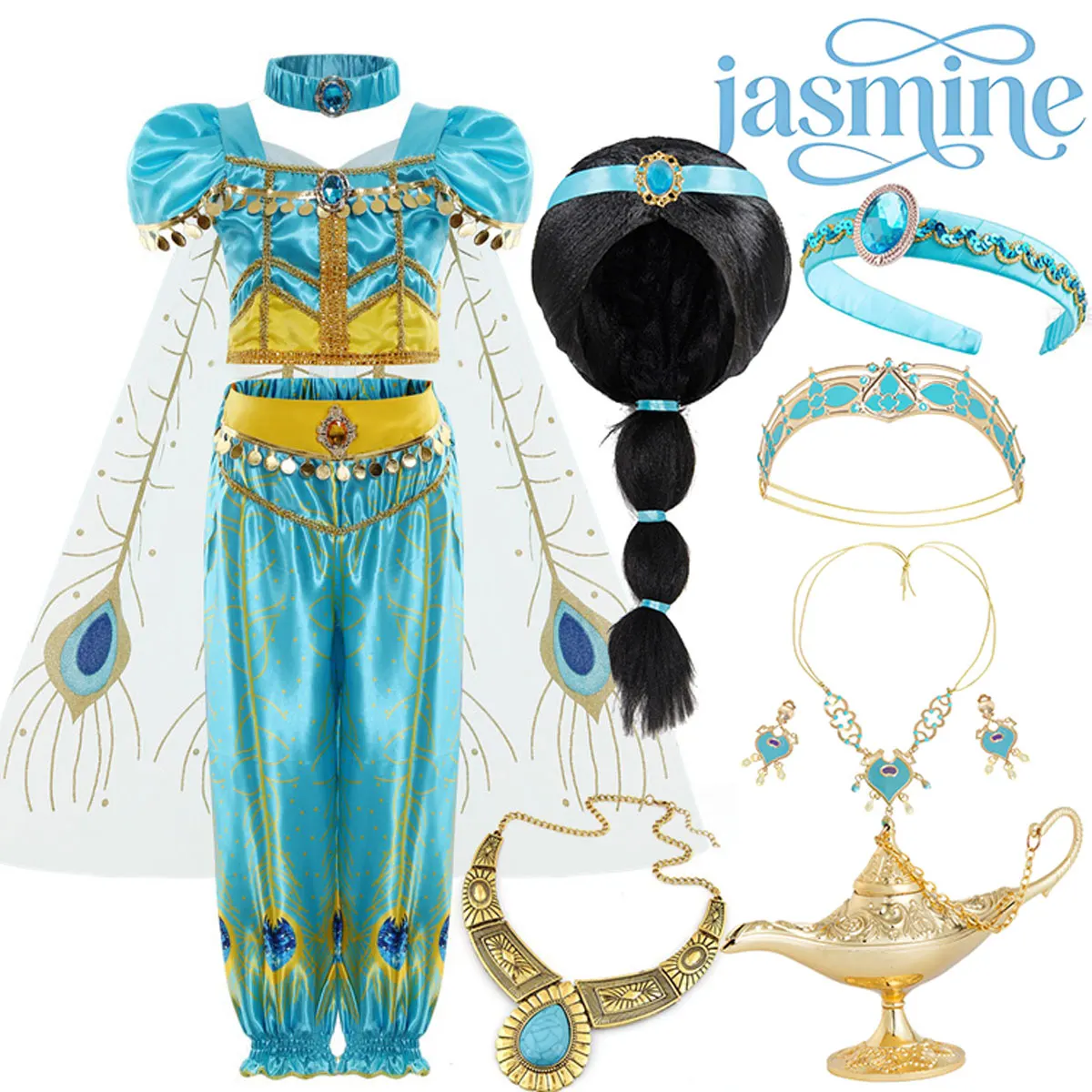 principessa jasmine cosplay costume vestito jasmine disney