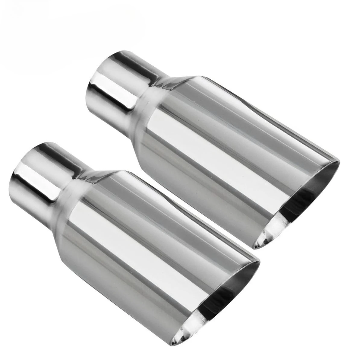 

Pack of 2 Exhaust Tip 2.5 inch Inlet 4 inch Outlet 9" Long 304 Stainless Steel 2.5" to 4" Diesel Exhaust Tailpipe Tip