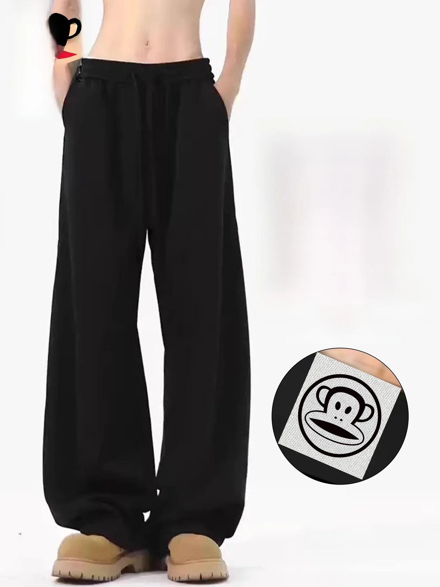 

Мужские повседневные брюки Paul Frank свободного кроя, весенние, в американском стиле, модные, спортивные, прямые штаны