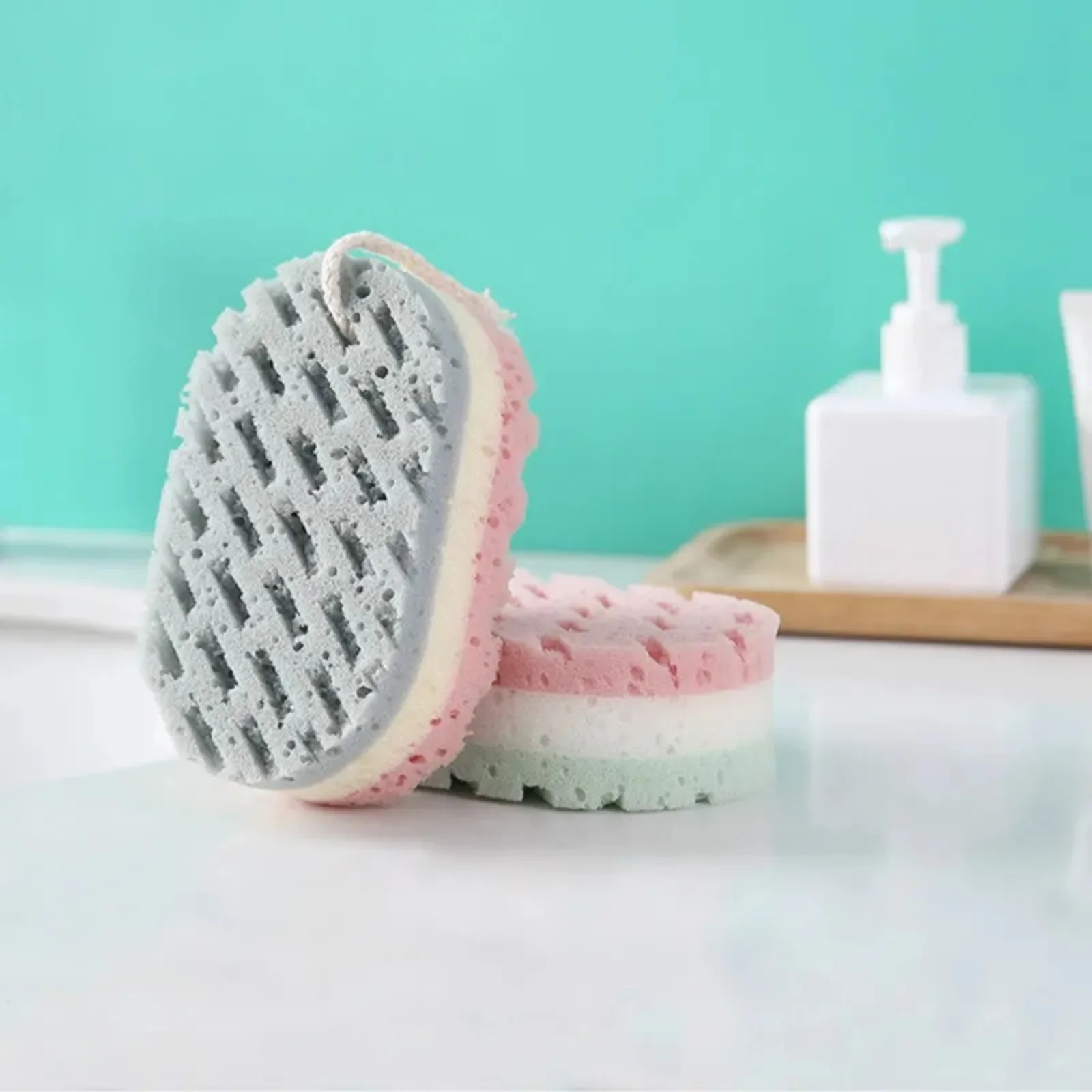 Thickened Soft Bath Sponge Brush Body Scrub Massage Brush Body Washcloth Skin Scrubber Relax Exfoliating Sponge Brush 1pc