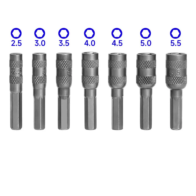 H4×28mm Metric Driver Tool Set Drill Bit M2.5 3.0 3.5 4.0 5.0 5.5mm Hexagonal Shank Hex Nut Socket Hand Tools