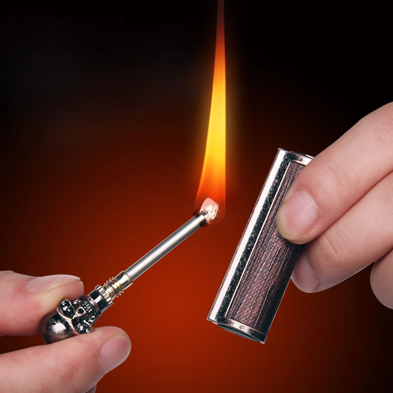 

New Waterproof Portable Outdoor Metal Lighter Match Stick Fire Starter Camping Survival Tool，Cigarette accessories Tool