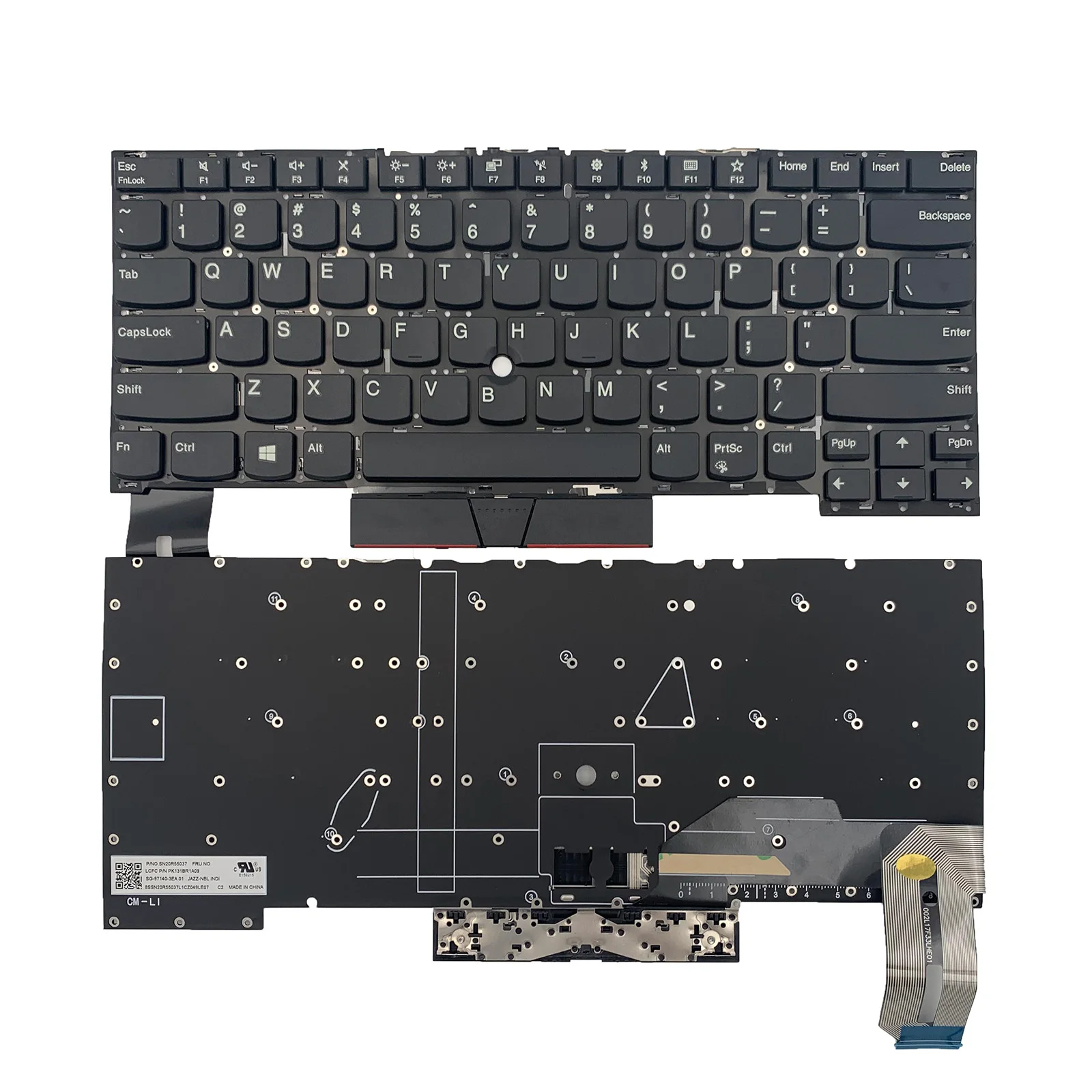 

US New For Lenovo Thinkpad T490s T495s Keyboard no backlit No Pointer