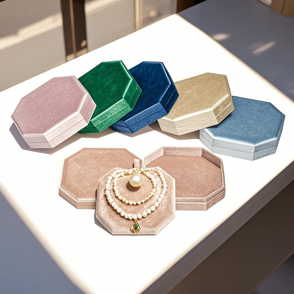 

Роскошная бархатная шкатулка для драгоценностей с ожерельем - восьмиугольный кулон, футляр для хранения, подарочный органайзер на свадьбу, помолвку и день рождения