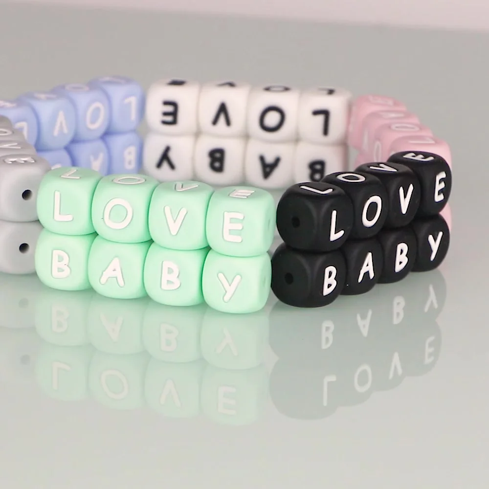 Kovict 10~50Pcs/Lot Silicone Letters Bead 12mm English Alphabet Beads For Jewelry Making DIY Personalized Name Chain Accessories