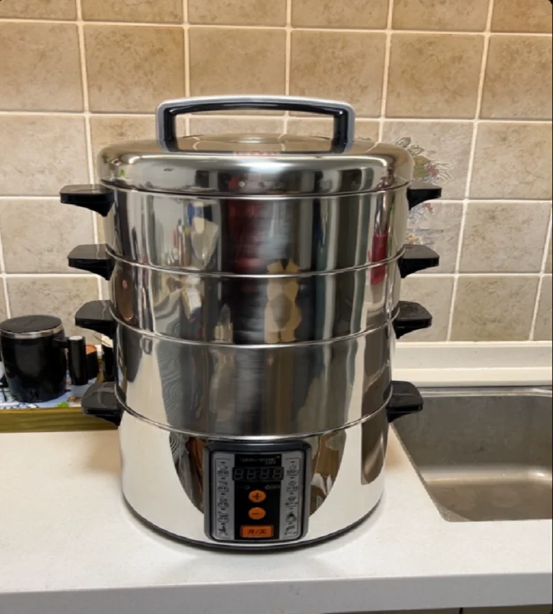 220V Samnsie Stainless Steel Electric Steamer with Large Capacity and Multi-Functionality for Home and Commercial Use DS