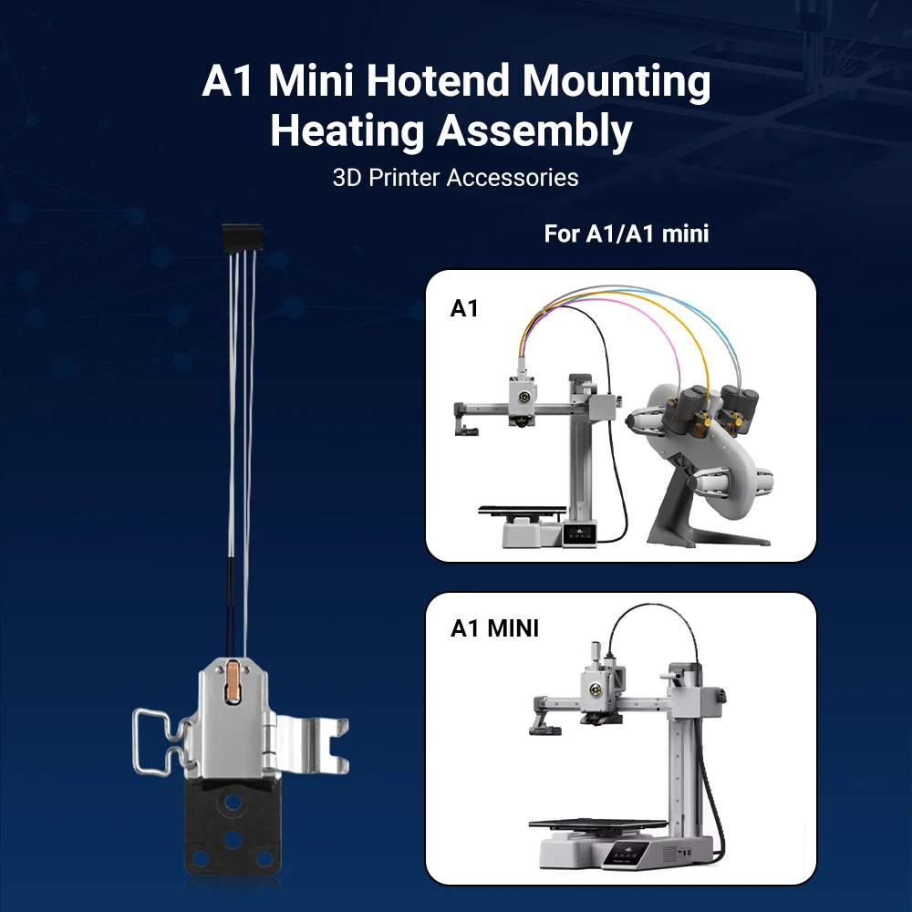 Hotend Mounting Heating Assembly For Lab A1/A1 Mini Heating Assembly Kit with Cable for Bamboo A1 Mini 3d Printer Parts