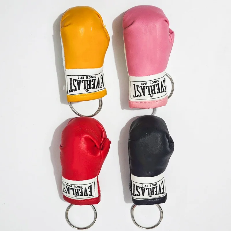 Boxing Fan Gift Leather Boxing Gloves Keychain Backpack Car Key Accessories Hanging Pendant Exquisite Gift