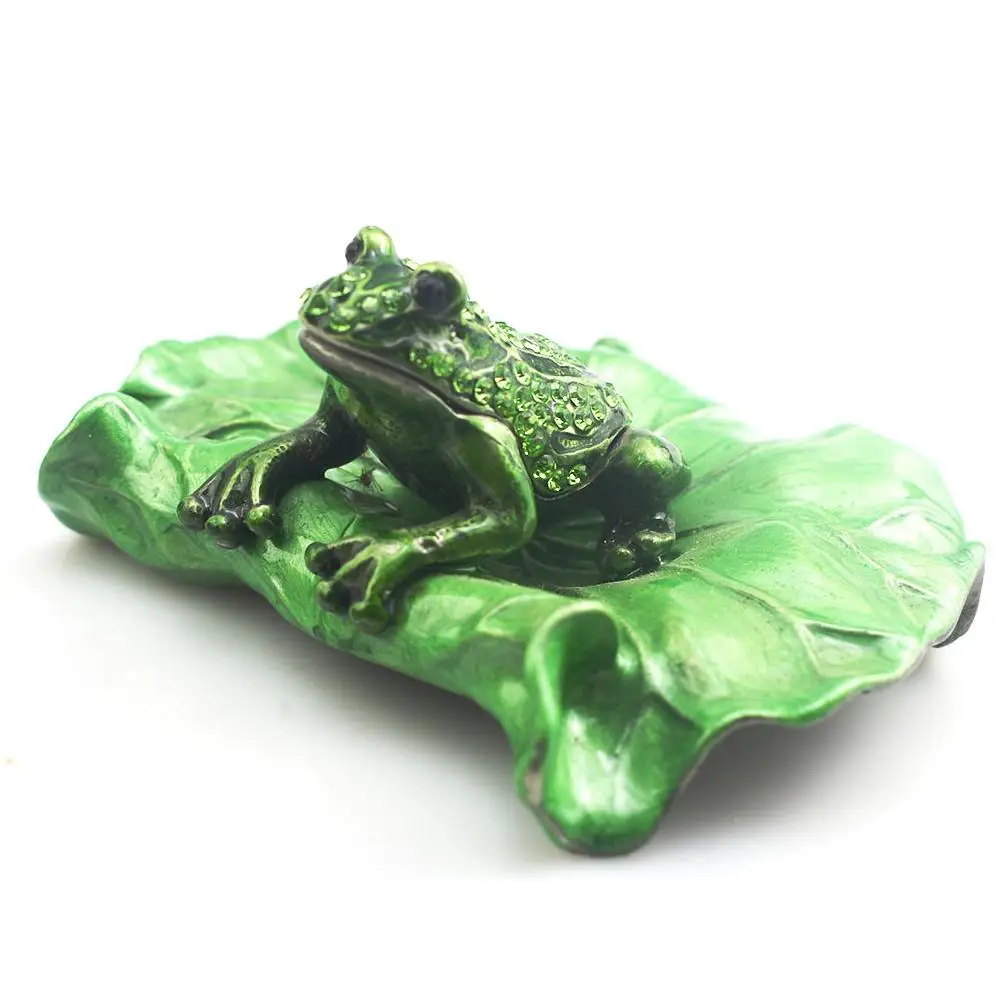 

Frog Art Craft Desktop Decoration Elegant Design Jewelry Box Trinket Case Office nament Home Decor Storage Container