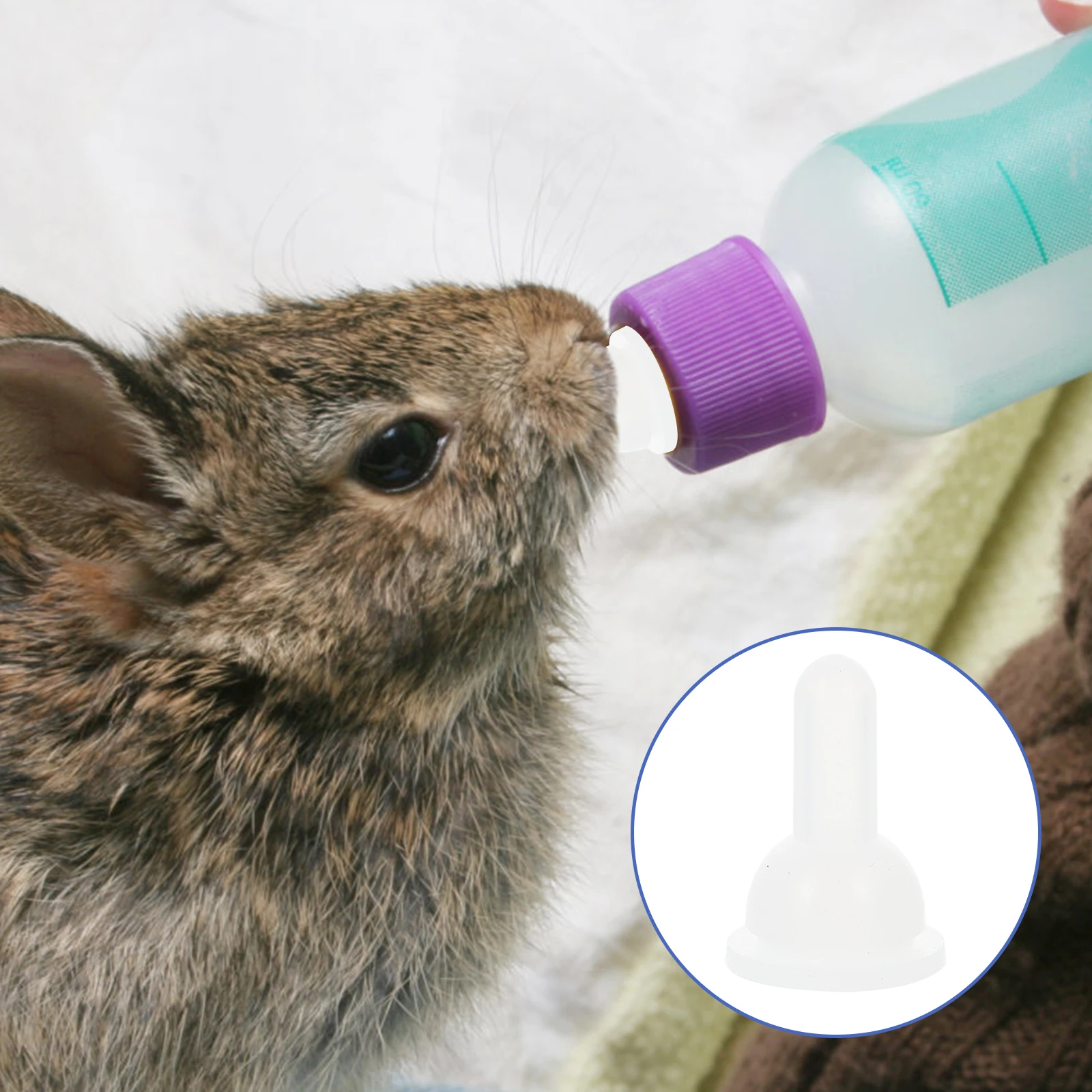 

10pcs Pet Feeding Nipples Replaceable Silicone Bottle Teats For Rabbit Chinchilla Newborn Small Animals Easy Clean Feeding