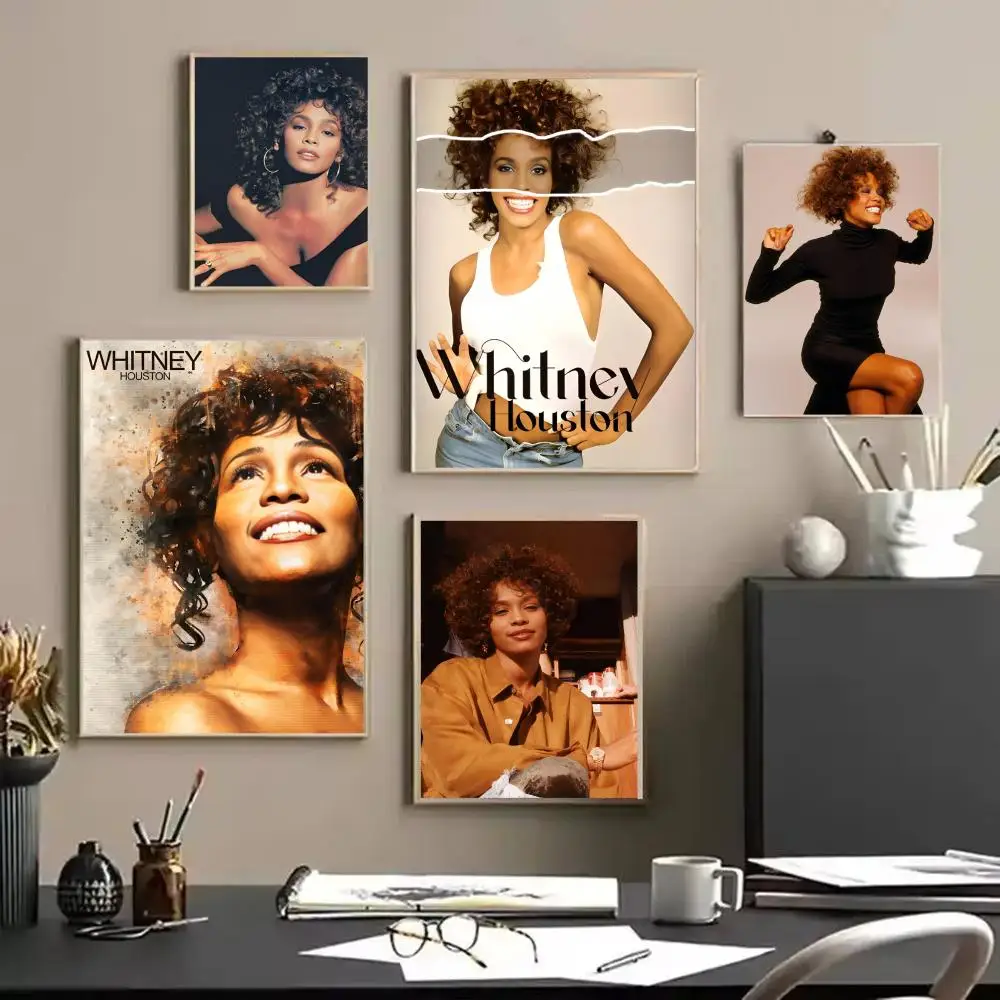 ملصقات ملصق W-Whitney هيوستن عالية الدقة مقاومة للماء لوحة فنية جدارية لغرفة النوم وغرفة المعيشة ديكور المنزل هدية تزيين #2
