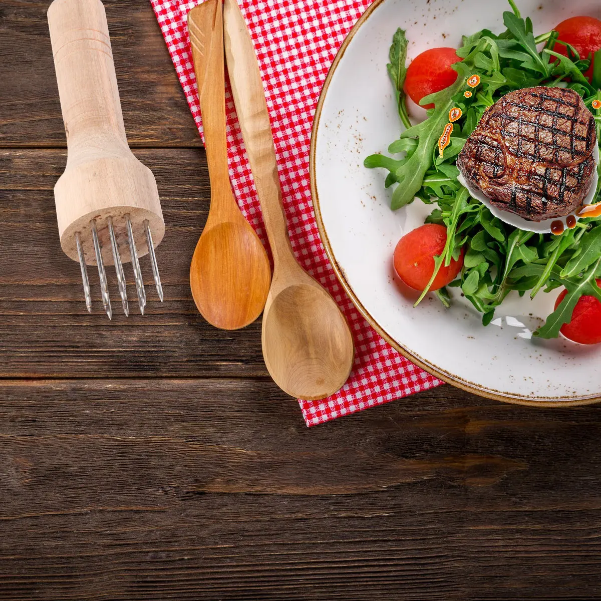 

Professional Steak Tenderizer Wood H Meat Loosening Machine Bamboo Manual Grinder For Kitchen Use Meat Maker Tool