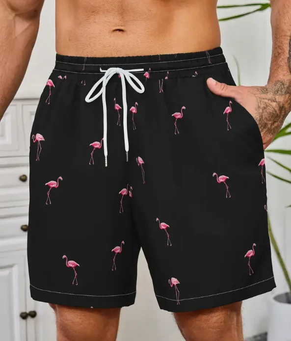 Summer Fashion New Style Cow Print Men\'s Casual Comfy Drawstring Shorts With Pockets For Summer Outdoor And Beach Comfort Shorts