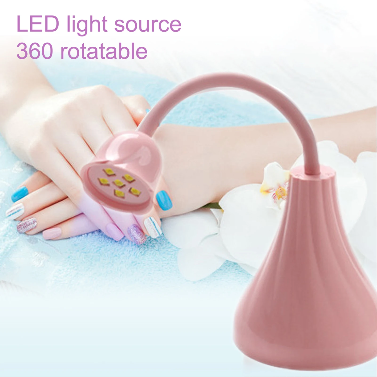 Mini Nail Lamp Dryer Machine 18W Rechargeable Portable UV/LED Nail Lamp Light Curing Polish Glue Portable Nail Art Lamp