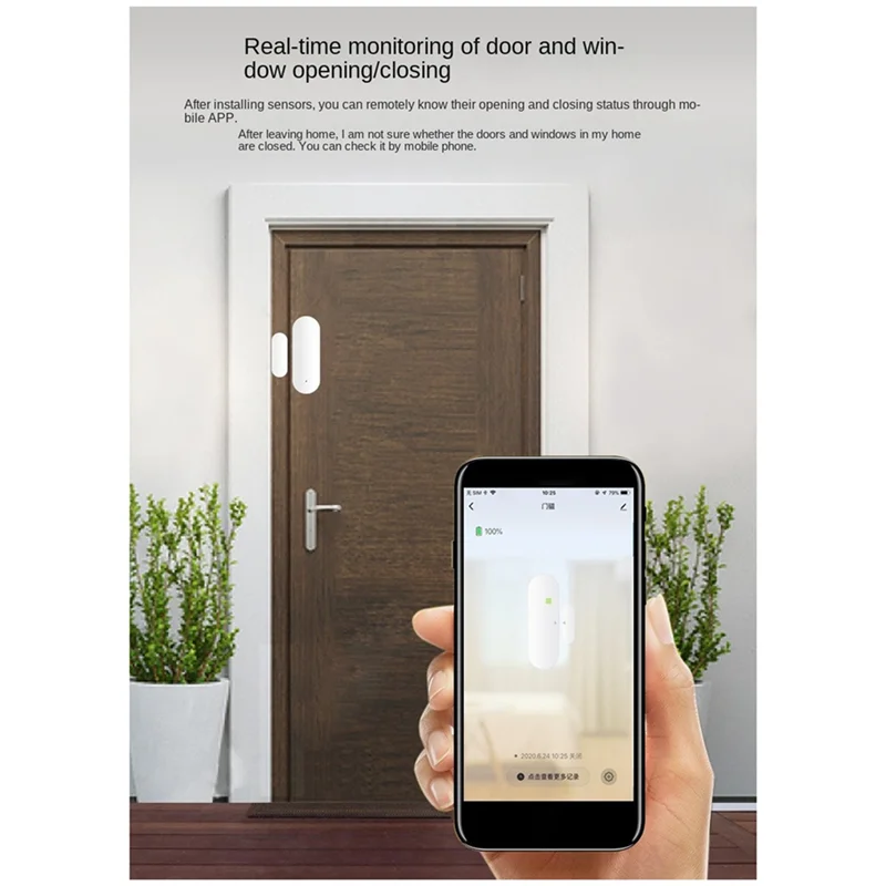 ABKQ-Zigbee 도어 자기 센서 Tuya Smart TUAY 창문 개방형 홈 알림 도난 방지 유도 경보