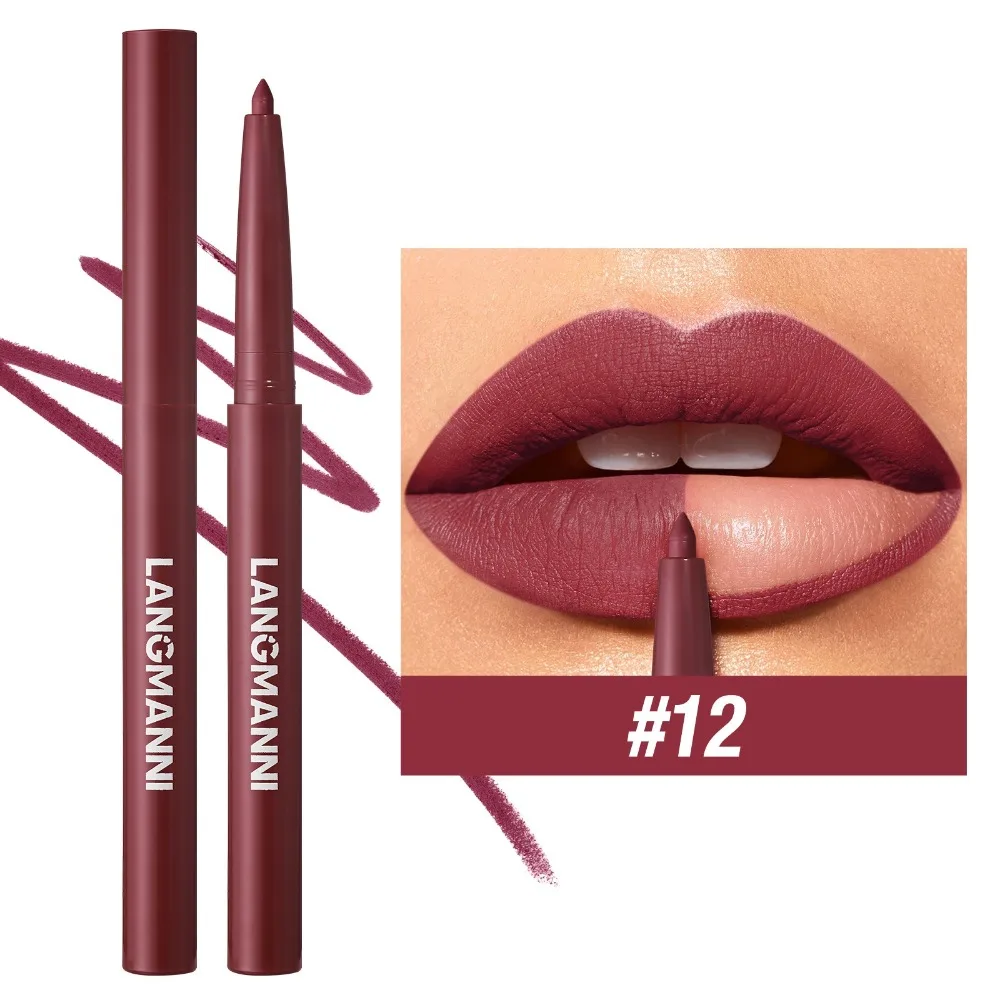12 Colors Matte Lip Liner Pen Sexy Velvet Long Lasting Makeup Lipstick Pencil Lips Makeup Stain Cosmetics Natural Contour