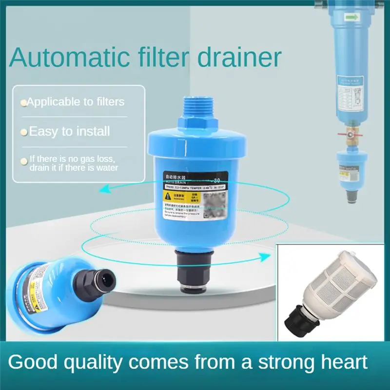 AB08-AD202 Pneumatic Air Compressor Valve Automatic Drain Air Trap Mini Cup Air Compressor Float Type Automatic Drain Valve