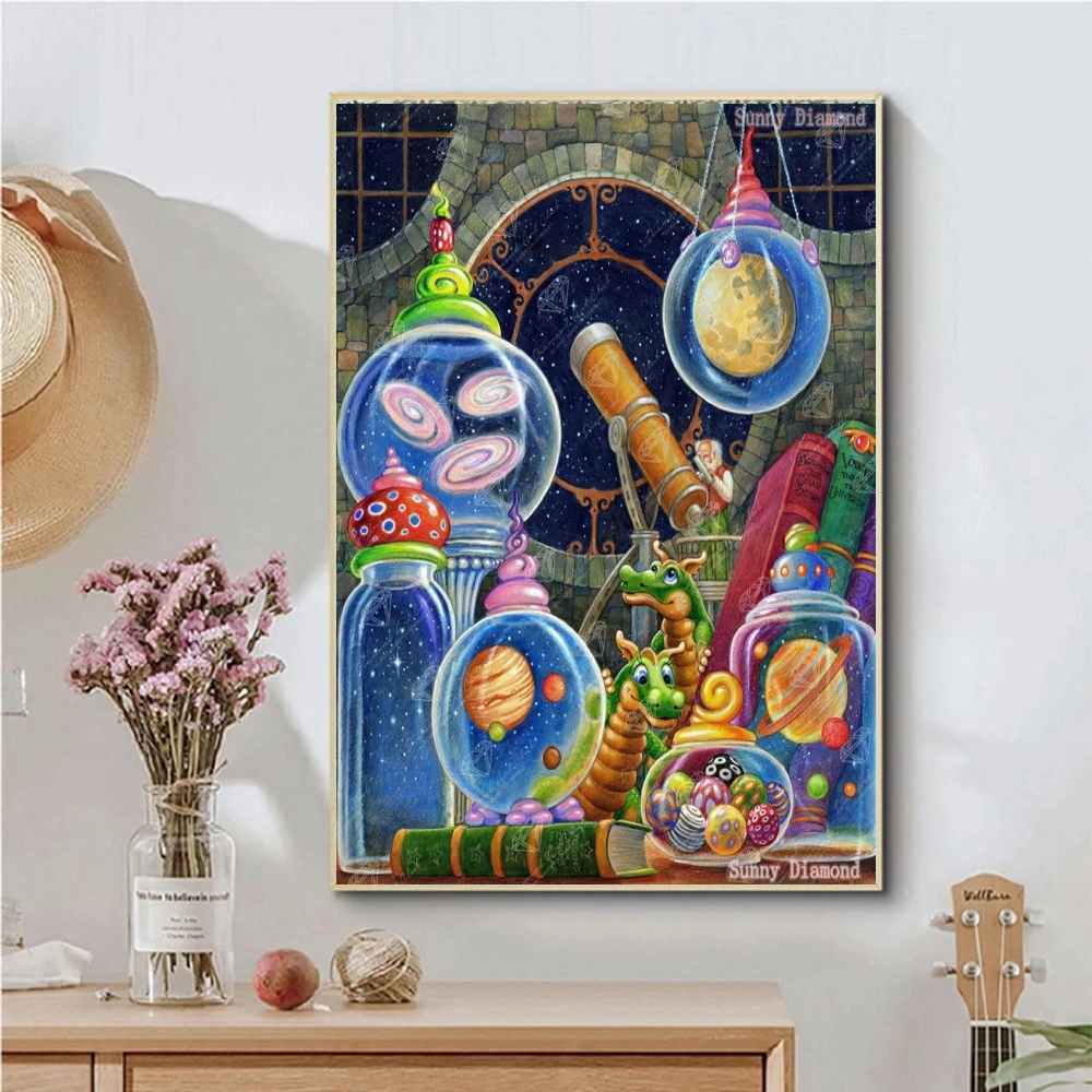 El universo en un tarro, arte de diamantes, pintura de ryal Spangler Dragon 5D, Kits de punto de cruz, bricolaje, trabajo manual, taladro, imágenes, decoración del hogar