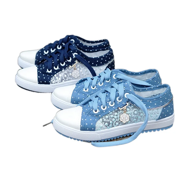 Feerldi Chic Mesh Lace Sneakers Women Ulzzang Canvas Sport Shoes Designer Harajuku Shoes Brand Plimsolls Platform