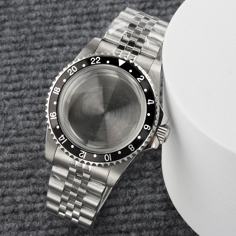 39.5MM NH35 Watch Case Vintage Watch Accessories Waterproof Stainless Steel Jubilee Strap For NH35 NH36 Movement Round Glass