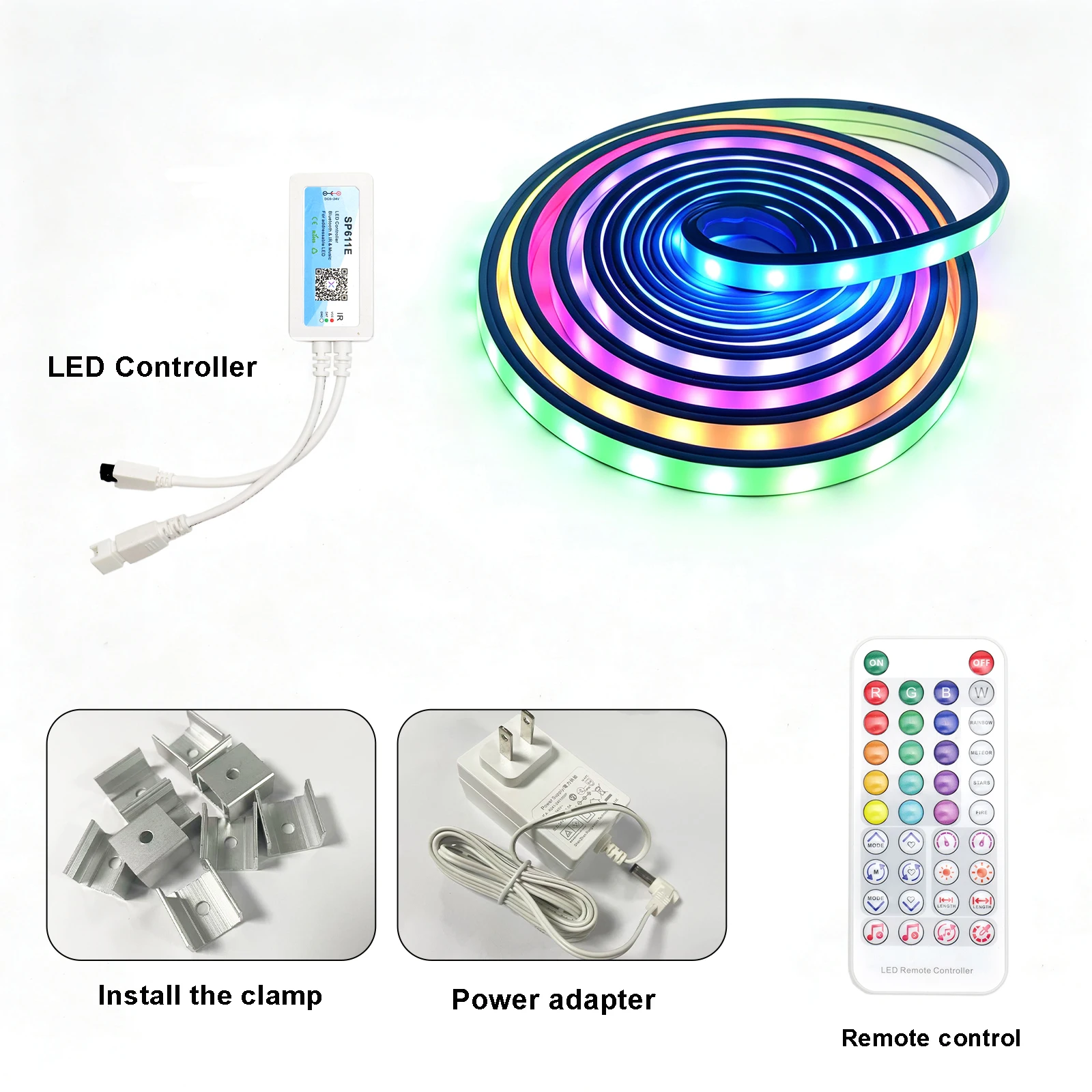 Smart RGB Neon Rope Light for DIY Lights ,16.4FT Music Sync LED with APP & Remote Control, Dimmable, Static & Dynamic Modes