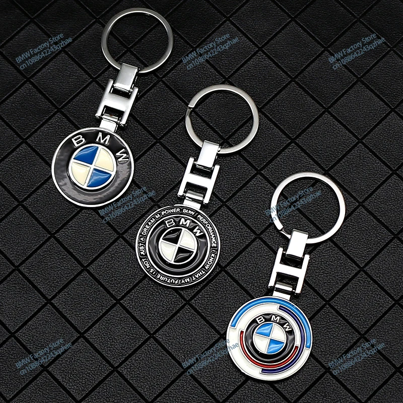 For BMW M Performance M3 M5 M6 Power F10 F13  Accessory Metal Leather Car Keychain Car Emblem Keyrings Key Case Tire Valve Tool