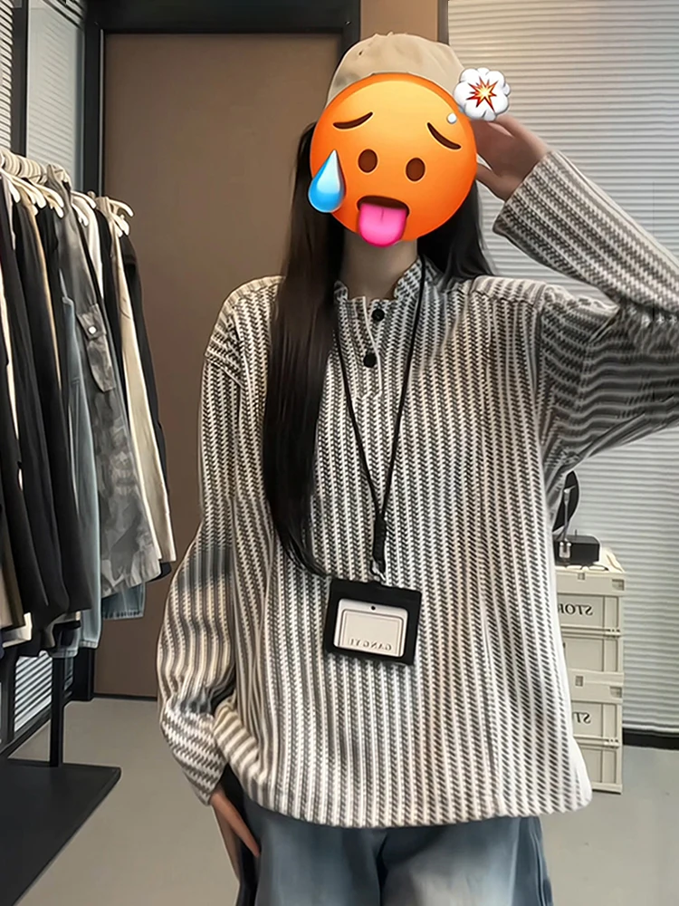 

Мужская толстовка American Sle Henry Collar с воротником-стойкой, осенне-зимняя, в клетку, с длинным рукавом, плотная, базовая модель