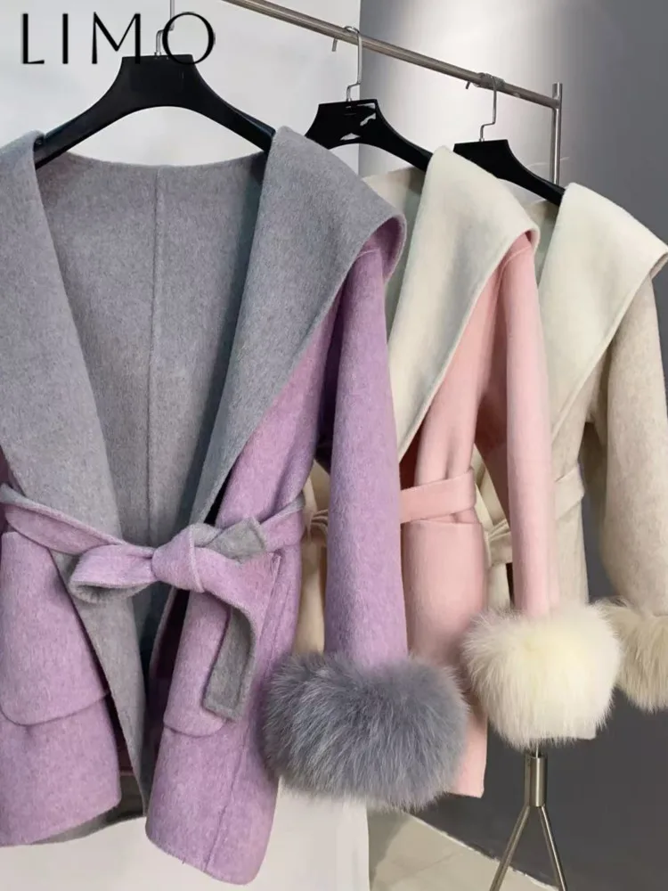

LIMO Women's Short Wool-Cotton Coat 2025 Autumn Winter Office Commute Stylish Sleeves Easy Travel Outwear