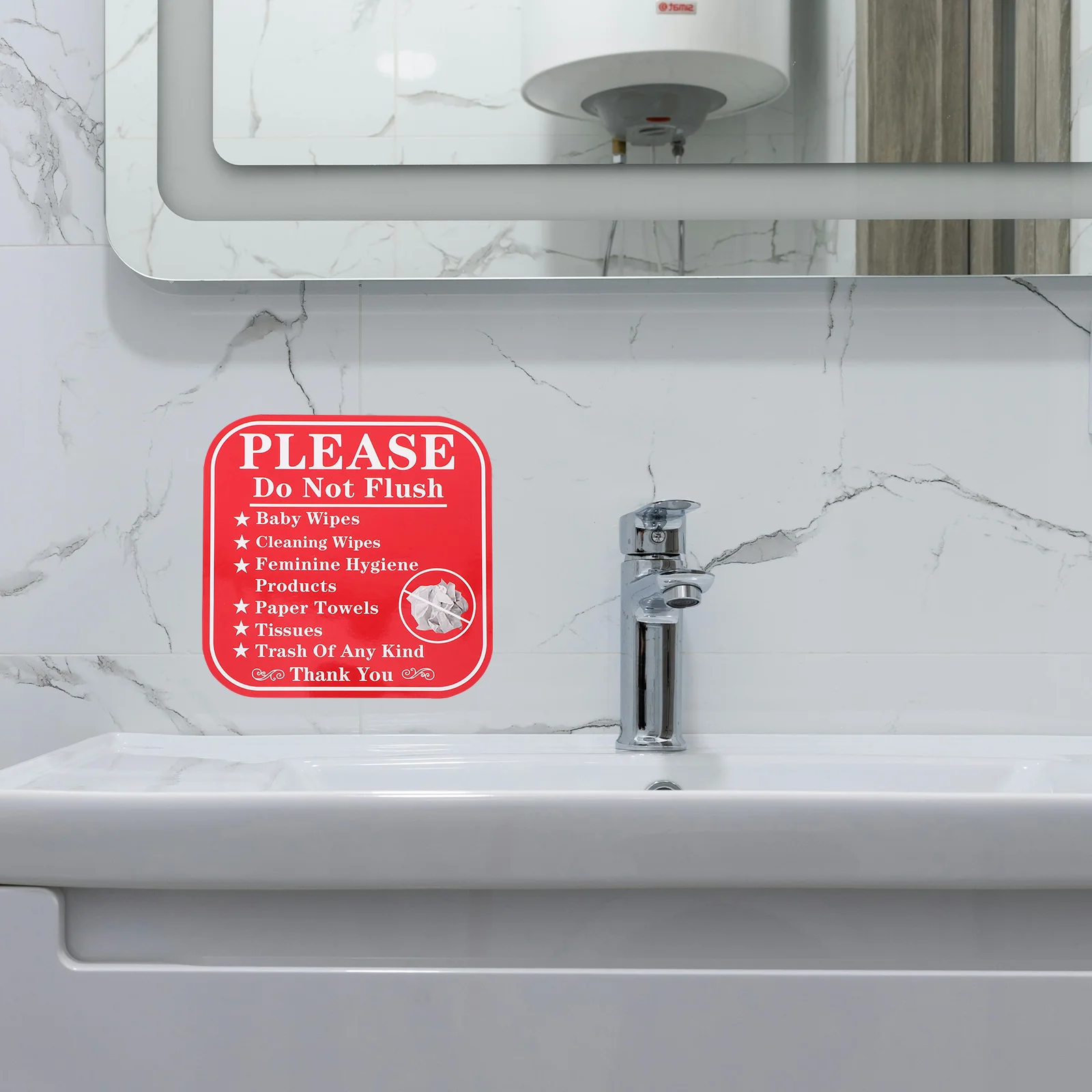 

24pcs Flush Sign Bathroom Stickers Copper Plate Labels Tissue Reminder Do Not Flush Toilet Easy Apply Adhesive Decals