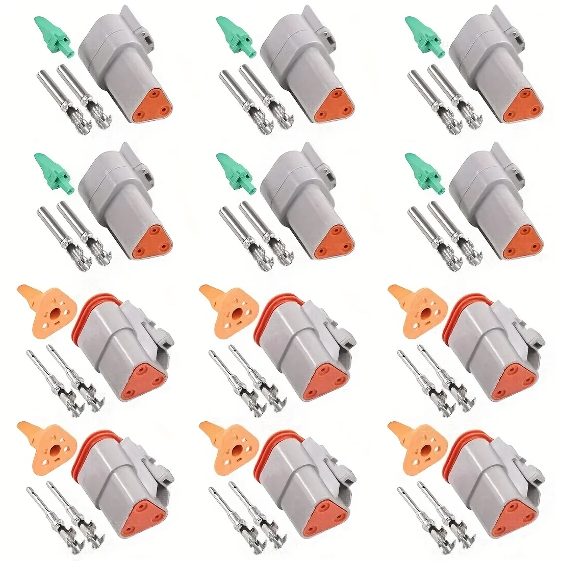 

3 pin 42pcs Deutsch DT Wiring Harness Automotive Electrical Connector Plug 22-16 AWG for Motorcycle, Scooter, Car, Truck, Boats