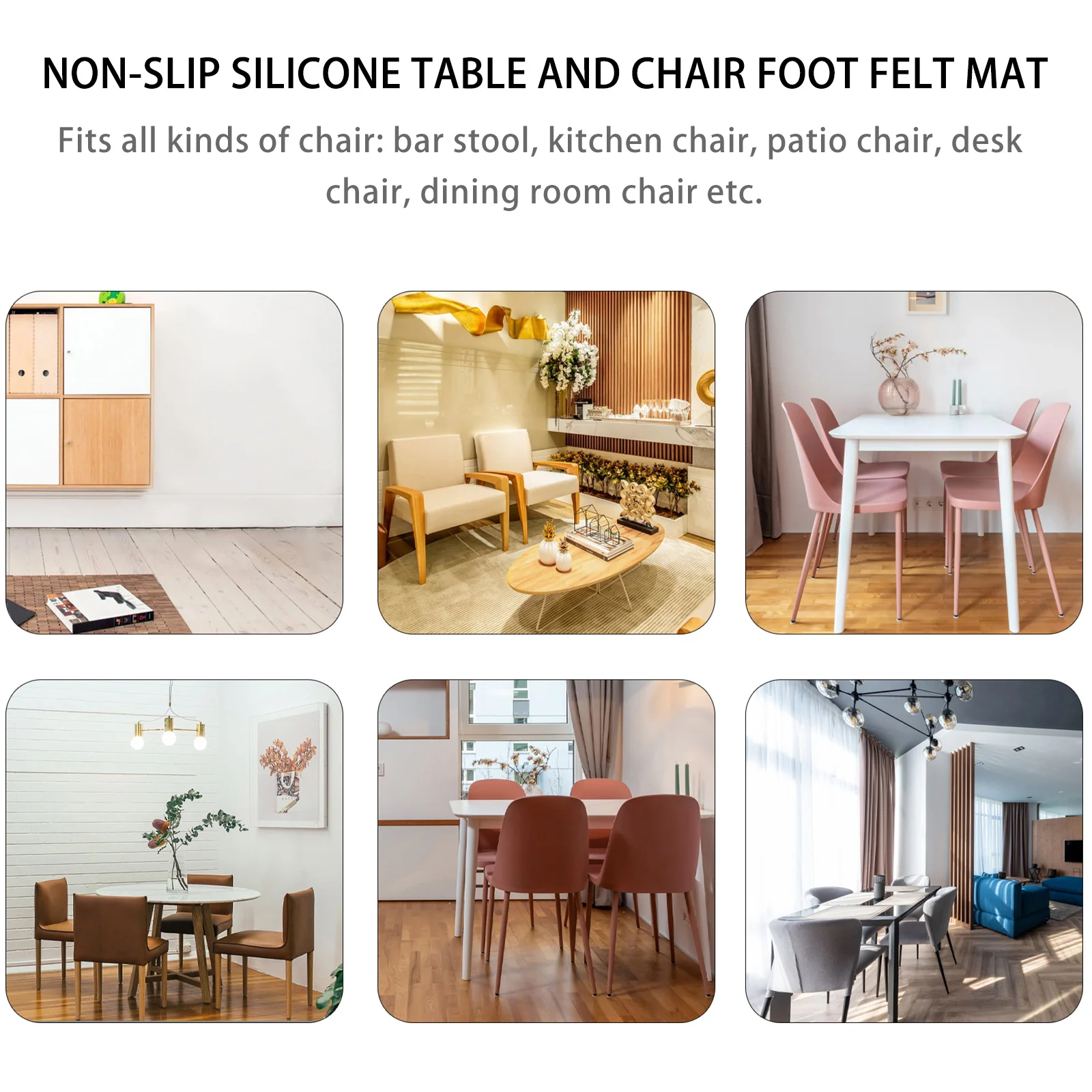 

24Pcs Anti Skid Chair Leg Protectors Silicone Furniture Foot Pads for Chairs Tables Hardwood Floors Glide Smoothly Noise