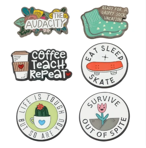 Мультяшный-значок-милый-металлический-значок-брошь-кактус-носки-скейтбординг-кофейная-чашка-сумка-аксессуары