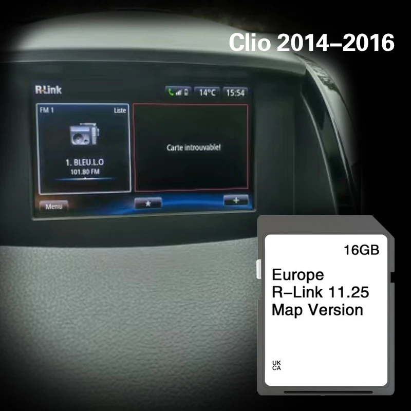 

for Renault Clio 2014-2016 Austria Belgium Italy France 16GB Navigation SD Map Card