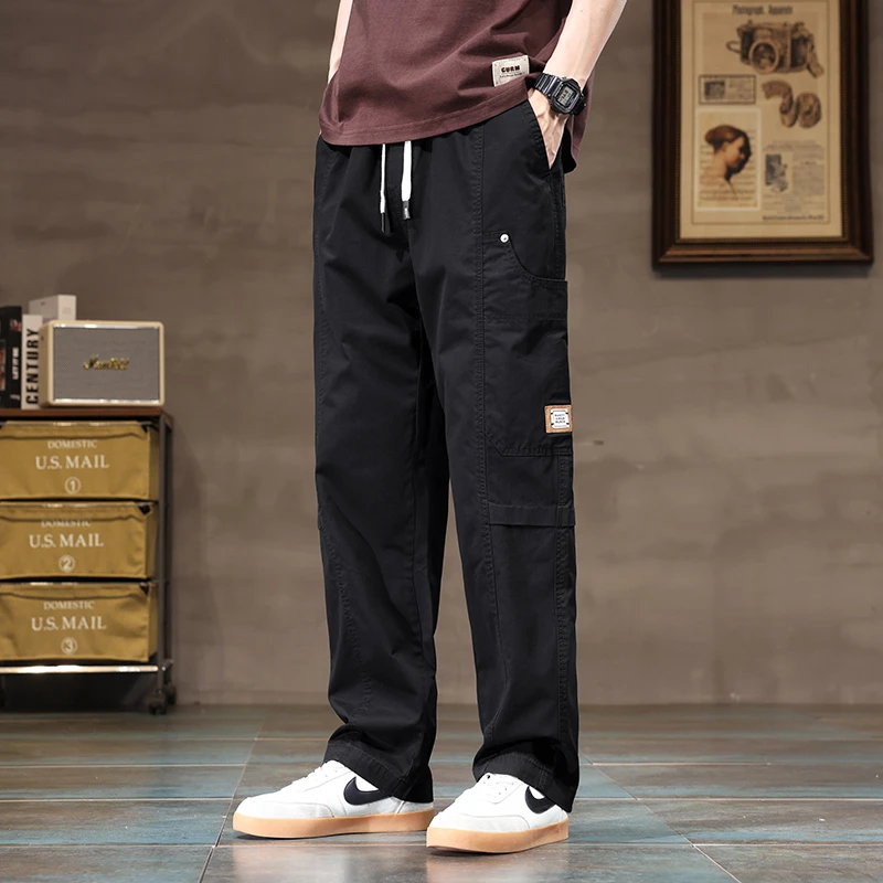 Men's Spring and Summer Loose Straight-Legged Casual Pants Male Wide-Legged Trousers